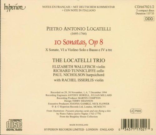 Pietro Antonio Locatelli / The Locatelli Trio, Rachel Isserlis - 10 Sonatas, Op8 (2xCD, Album) (Mint (M)) - Image 2