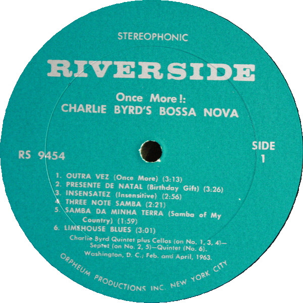 Charlie Byrd - Charlie Byrd's Bossa Nova Once More! (LP, Album, RE) (Very Good Plus (VG+)) - Image 3