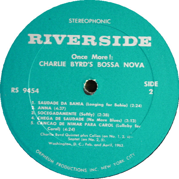 Charlie Byrd - Charlie Byrd's Bossa Nova Once More! (LP, Album, RE) (Very Good Plus (VG+)) - Image 4