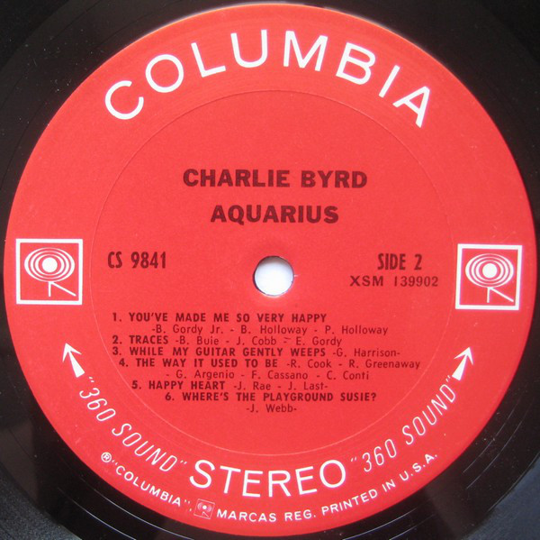 Charlie Byrd - Aquarius (LP, Album) (Very Good Plus (VG+)) - Image 4