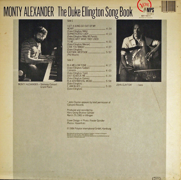 Monty Alexander - The Duke Ellington Song Book (LP, Album) (Near Mint (NM or M-)) - Image 2