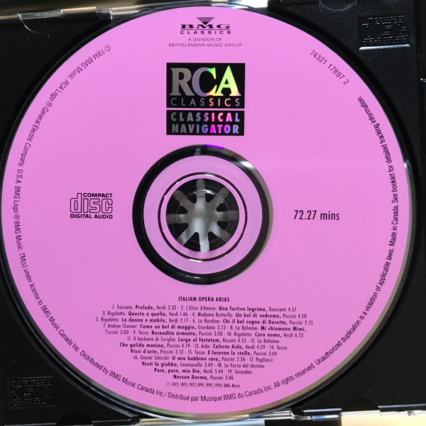 Placido Domingo • Leontyne Price • Robert Merrill • Montserrat Caballé - Italian Opera Arias (CD, Comp) (Near Mint (NM or M-)) - Image 3