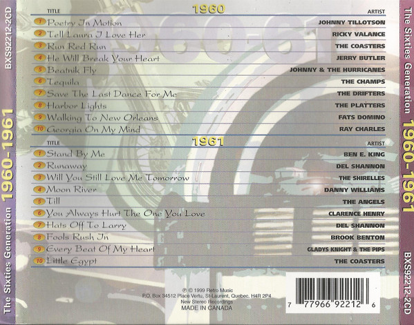 Various - The Sixties Generation 1960-1961 (2xCD, Comp) (Mint (M)) - Image 2