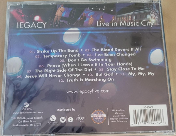 Legacy Five - Live In Music City (CD, Album) (Near Mint (NM or M-)) - Image 2