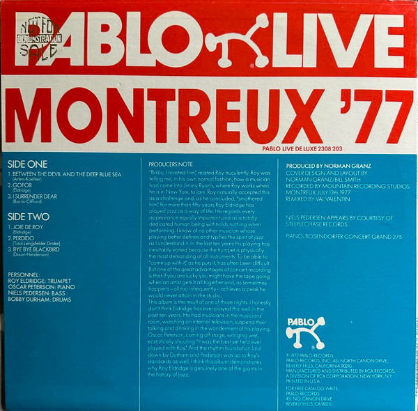 Roy Eldridge 4 - Montreux '77 (LP, Album, Ind) (Near Mint (NM or M-)) - Image 2