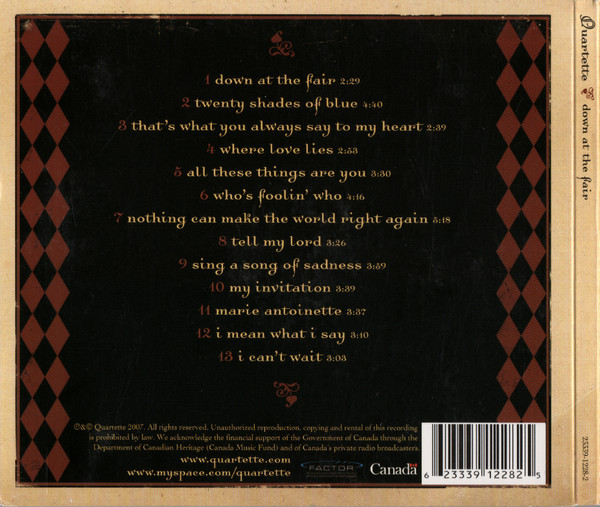 Quartette - Down At The Fair (CD, Album) (Near Mint (NM or M-)) - Image 2