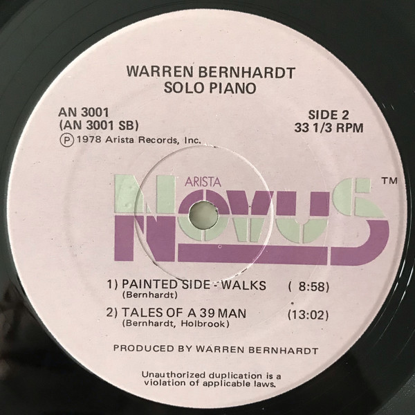 Warren Bernhardt - Solo Piano (LP, Album) (Very Good Plus (VG+)) - Image 3