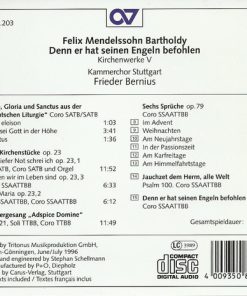 Alternative view of Felix Mendelssohn-Bartholdy - Kammerchor Stuttgart, Frieder Bernius - Denn Er Hat Seinen Engeln Befohlen (Kirchenwerke V = Church Music =  Œuvres Sacrées) (CD, Album) (Near Mint (NM or M-))