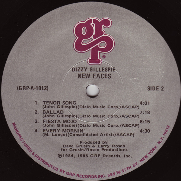 Dizzy Gillespie - New Faces (LP, Album) (Very Good Plus (VG+)) - Image 4