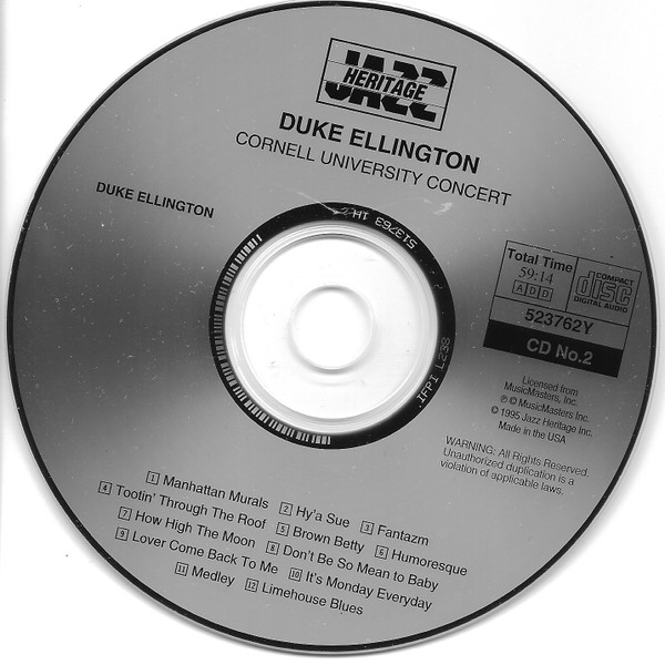 Duke Ellington - Cornell University (2xCD, Club) (Near Mint (NM or M-)) - Image 5