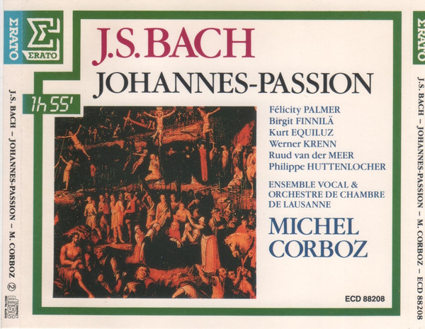 Johann Sebastian Bach - Felicity Palmer, Birgit Finnilä, Kurt Equiluz, Werner Krenn, Ruud Van Der Meer, Philippe Huttenlocher, Ensemble Vocal De Lausanne, Orchestre De Chambre De Lausanne, Michel Corboz - Johannes Passion (2xCD, Album) (Near Mint (NM or M-))