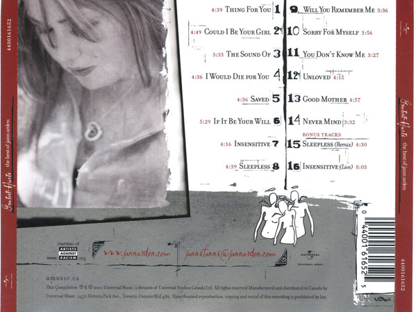 Jann Arden - Greatest Hurts (The Best Of Jann Arden) (CD, Comp) (Near Mint (NM or M-)) - Image 2