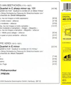 Alternative view of Ludwig van Beethoven, Giuseppe Verdi - Wiener Philharmoniker · André Previn - String Quartets (CD, Album) (Near Mint (NM or M-))
