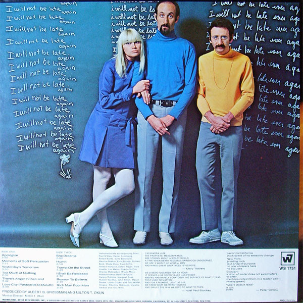 Peter, Paul & Mary - Late Again (LP, Album, Ter) (Near Mint (NM or M-)) - Image 2