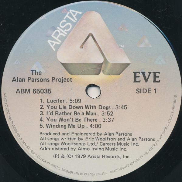 The Alan Parsons Project - Eve (LP, Album, RE) (Mint (M)) - Image 3