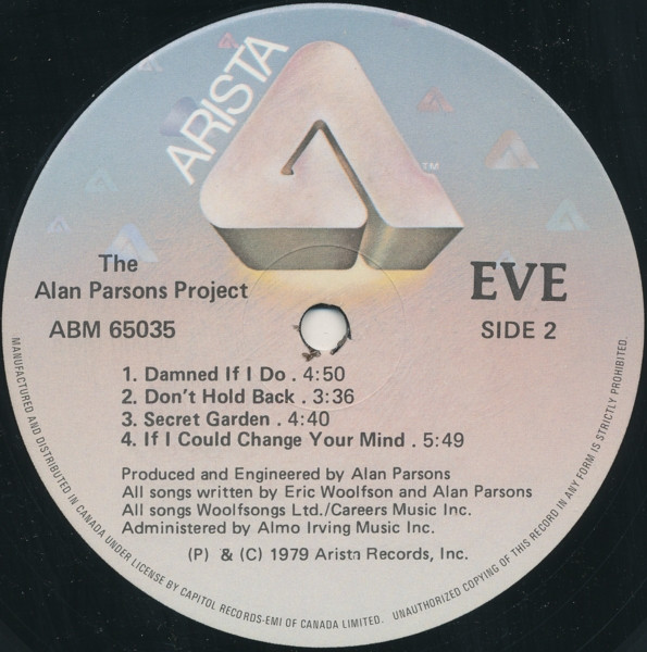 The Alan Parsons Project - Eve (LP, Album, RE) (Mint (M)) - Image 4