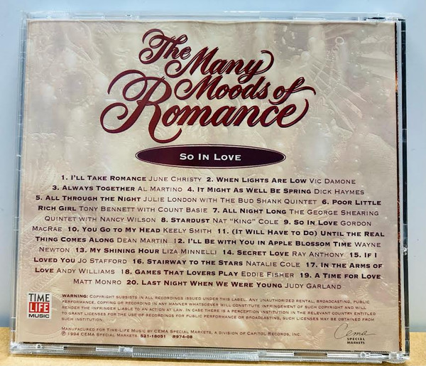 Various - The Many Moods Of Romance: So In Love (CD, Comp) (Near Mint (NM or M-)) - Image 3