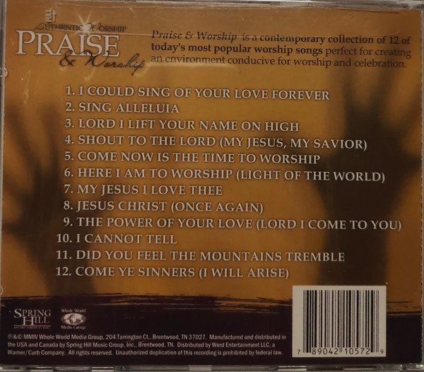 Various - Authentic Worship Praise & Worship (CD, Album) (Mint (M)) - Image 2