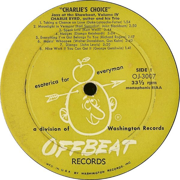 Charlie Byrd Trio - Charlie's Choice: Jazz At The Showboat, Volume IV (LP, Mono) (Very Good Plus (VG+)) - Image 3