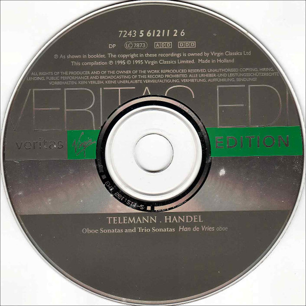 Georg Philipp Telemann / Georg Friedrich Händel - Han de Vries - Oboe Sonatas And Trio Sonatas (CD, Comp, RM) (Near Mint (NM or M-)) - Image 3