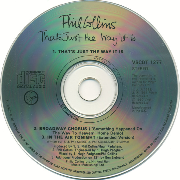 Phil Collins - That's Just The Way It Is (CD, Single) (Near Mint (NM or M-)) - Image 2