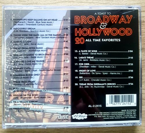 101 Strings - A Toast To Broadway & Hollywood (CD, Comp) (Mint (M)) - Image 2