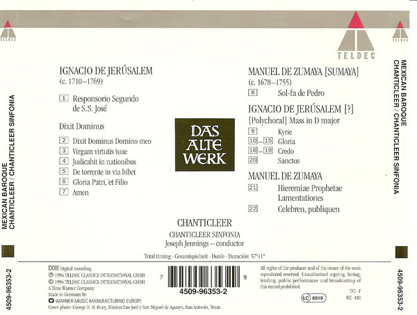 Chanticleer - Mexican Baroque (CD, Album) (Near Mint (NM or M-)) - Image 2