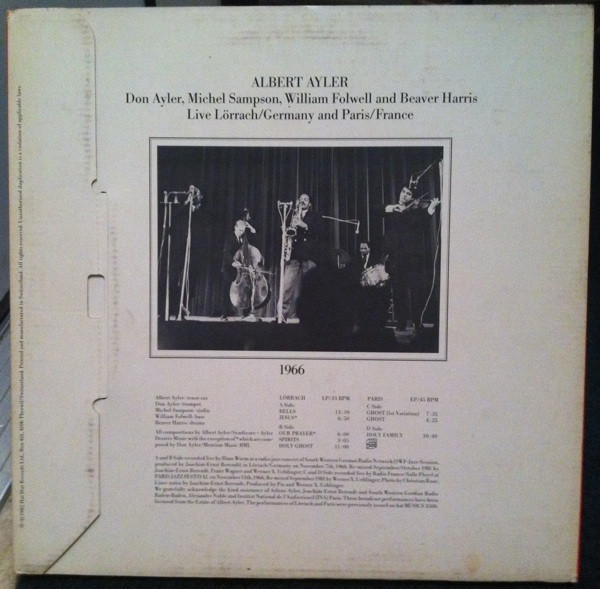 Albert Ayler - Live Lörrach/Germany And Paris/France 1966 (LP, Album + 12", EP + Box, RE) (Near Mint (NM or M-)) - Image 2