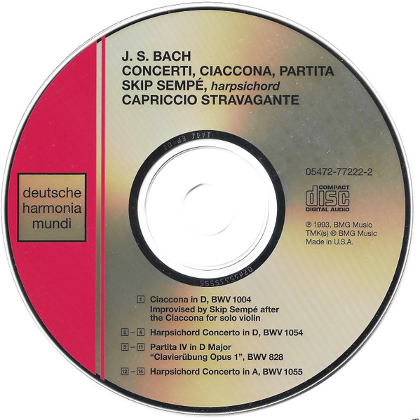 Johann Sebastian Bach, Skip Sempé, Capriccio Stravagante - Concerti • Ciaccona • Partita (CD, Album) (Near Mint (NM or M-)) - Image 3