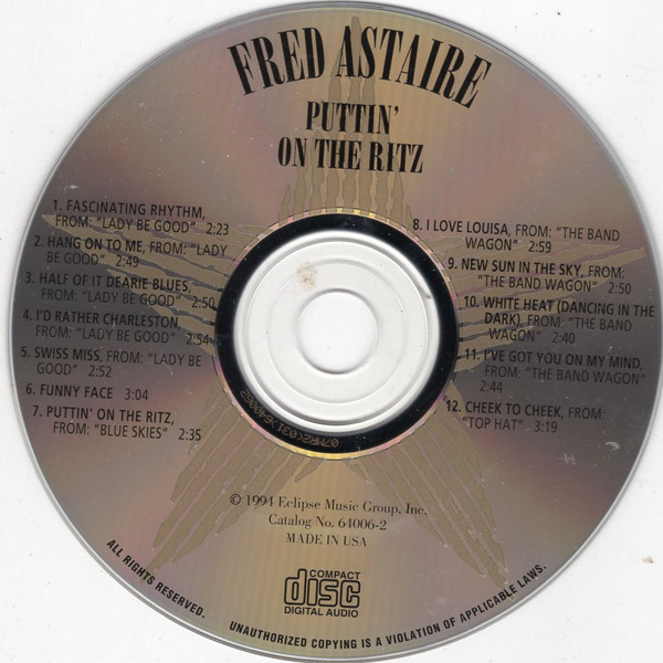 Fred Astaire - Puttin' On The Ritz (CD, Comp) (Mint (M)) - Image 3