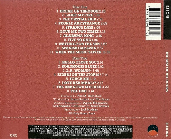 The Doors - The Best Of The Doors (2xCD, Comp, Club, RE) (Near Mint (NM or M-)) - Image 4