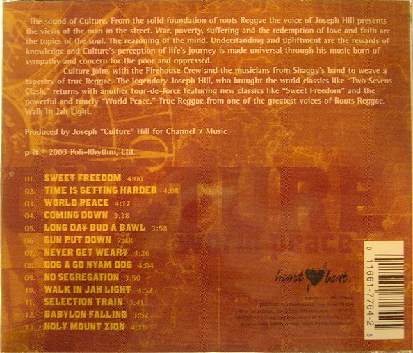 Culture - World Peace (CD, Album) (Near Mint (NM or M-)) - Image 2