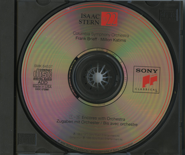 Isaac Stern - Presents Encores With Orchestra (CD, Comp, RM) (Mint (M)) - Image 3