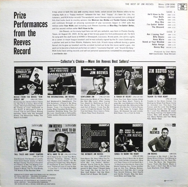 Jim Reeves - The Best Of Jim Reeves (LP, Comp, RE) (Mint (M)) - Image 2