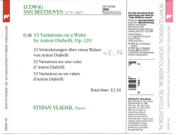 Ludwig van Beethoven - Stefan Vladar - Diabelli Variations (CD, Album) (Near Mint (NM or M-)) - Image 3