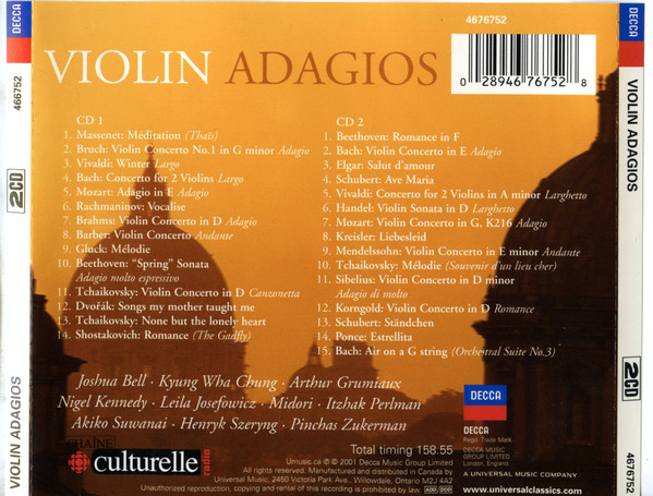 Various - Violin Adagios (2xCD) (Near Mint (NM or M-)) - Image 2