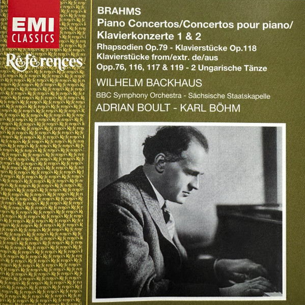 Johannes Brahms - Wilhelm Backhaus, Sir Adrian Boult, Karl Böhm - Piano Concertos 1 & 2 / Piano Pieces (2xCD, Comp, Mono) (Near Mint (NM or M-))