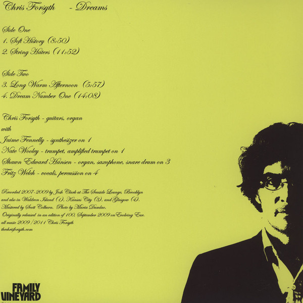 Chris Forsyth - Dreams (LP, Album, RE) (Near Mint (NM or M-)) - Image 2