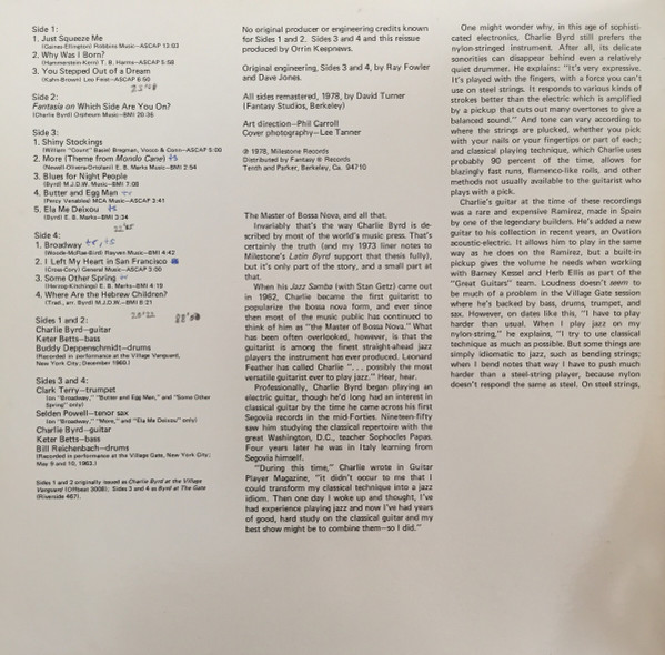 Charlie Byrd - In Greenwich Village (2xLP, Comp) (Very Good Plus (VG+)) - Image 2