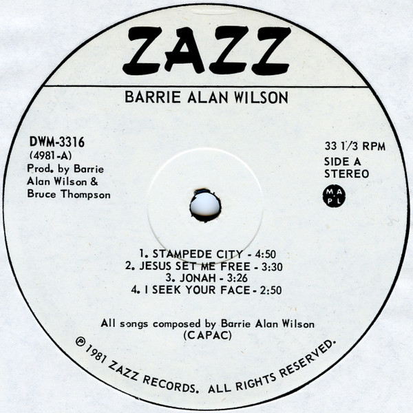 Barrie Alan Wilson - Barrie Alan Wilson (LP, Album) (Mint (M)) - Image 3