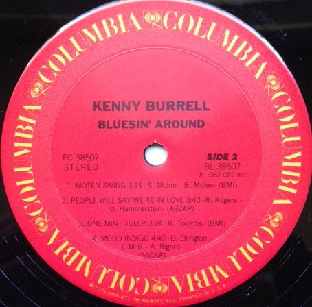 Kenny Burrell - Bluesin' Around (LP, Album, Pit) (Very Good Plus (VG+)) - Image 4