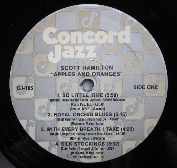 Scott Hamilton - Apples And Oranges (LP, Album) (Very Good (VG)) - Image 3