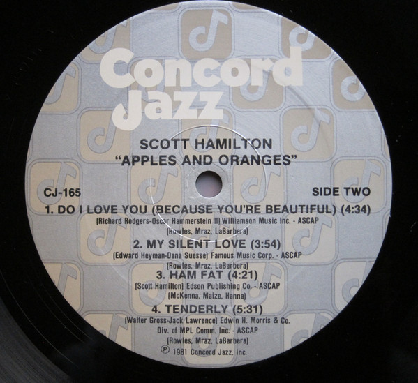 Scott Hamilton - Apples And Oranges (LP, Album) (Very Good (VG)) - Image 4