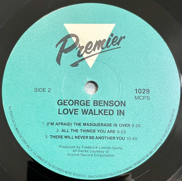 George Benson - Love Walked In (LP, Comp) (Near Mint (NM or M-)) - Image 4