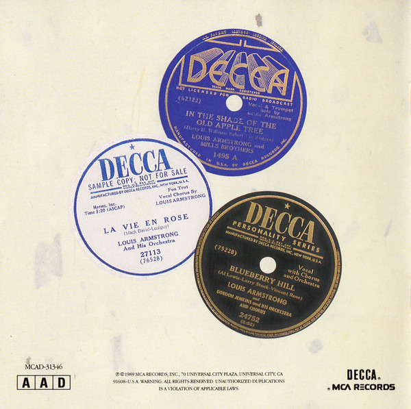 Louis Armstrong - The Best Of The Decca Years, Vol. One - The Singer (CD, Comp) (Near Mint (NM or M-)) - Image 4