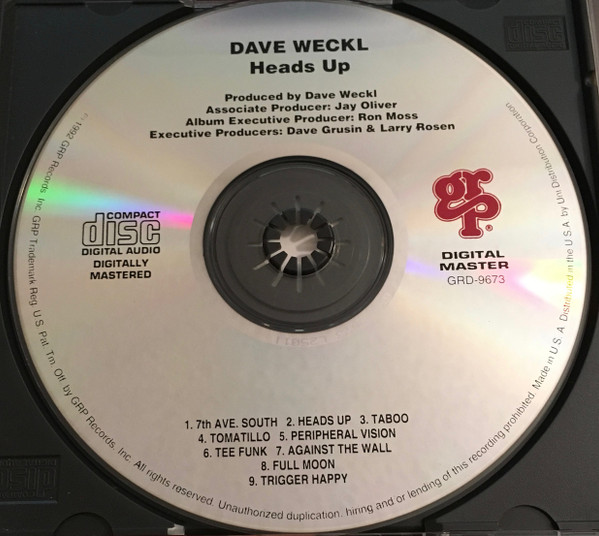 Dave Weckl - Heads Up (CD, Album) (Near Mint (NM or M-)) - Image 3
