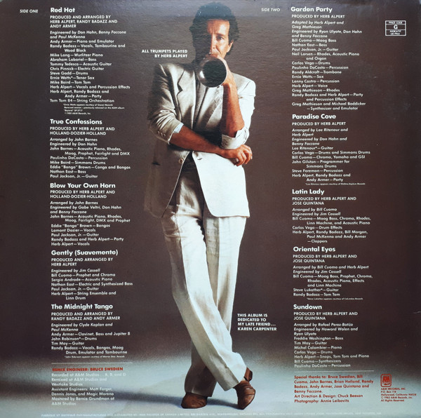 Herb Alpert - Blow Your Own Horn (LP, Album) (Near Mint (NM or M-)) - Image 2
