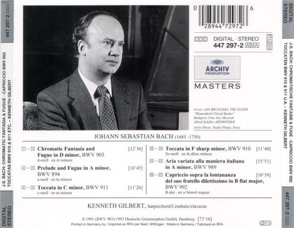 Johann Sebastian Bach - Kenneth Gilbert - Chromatic Fantasia & Fugue (CD, Album, RE, RM) (Near Mint (NM or M-)) - Image 2