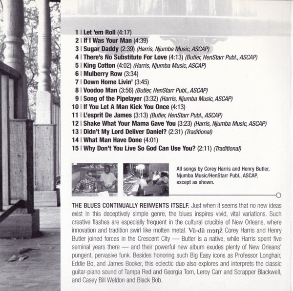 Corey Harris & Henry Butler - Vü-Dü Menz (CD, Album) (Near Mint (NM or M-)) - Image 3