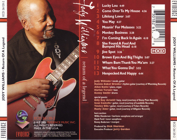 Jody Williams - Return Of A Legend (HDCD, Album) (Near Mint (NM or M-)) - Image 2